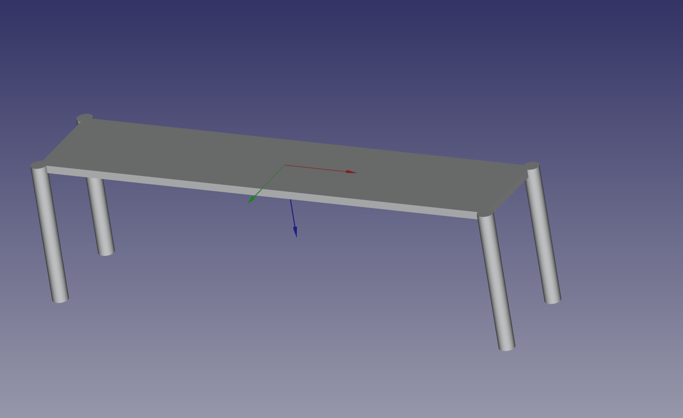 Table as imported into FreeCAD 